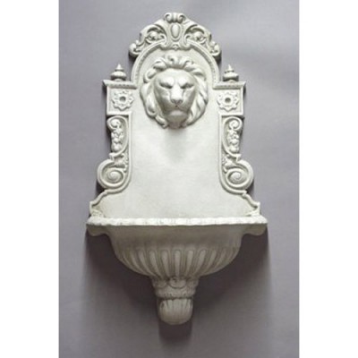 English Lion Wall Fountain Fiberglass Outdoor Wall Mount Statue -  - F6607