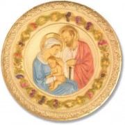 Holy Family Plaque - Lightweight Fiberglass Resin - Indoor/Outdoor Garden
