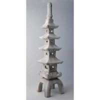 Pagoda 51 Inch Fiberglass Resin Indoor/Outdoor Statue/Sculpture