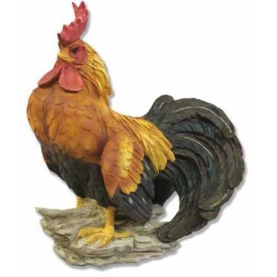 Rooster - Standing 14in. - Fiberglass Resin - Indoor/Outdoor Statue -  - HF6596