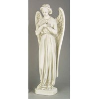 Angel Cari-Cross-25" - Fiberglass Resin Indoor/Outdoor Garden Statue
