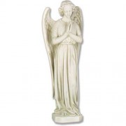 Angel In Cari - Pray - 25in. Lightweight Fiberglass Resin Indoor/Outdoor Statue Angel In Cari - Pray - 25in. Lightweight Fiberglass Resin Indoor/Outdoor Statue