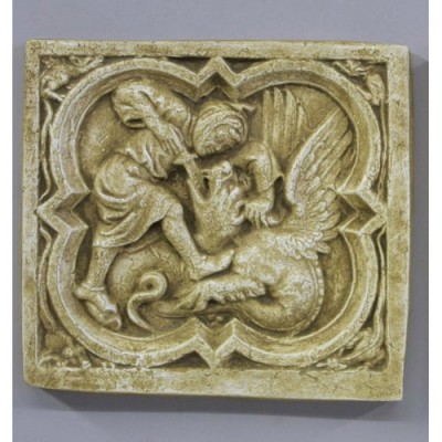Saint George Quatrefoil Plaque 11x10in. Fiberglass In/Outdoor Plaque -  - F68885
