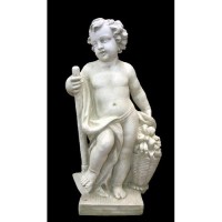 Harvest Cherub 36 Fiberglass Resin Indoor/Outdoor Garden Statue