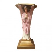 Devotion Angel Cross Pedestal 38" Fiberglass Resin Indoor/Outdoor Statue Devotion Angel Cross Pedestal 38" Fiberglass Resin Indoor/Outdoor Statue