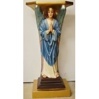 Devotion Angel Prayer Pedestal 38" Fiberglass Resin Indoor/Outdoor Statue