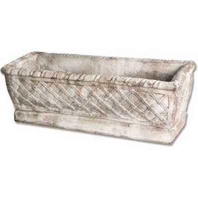 Rectangular Weave Pot 8in. Fiberglass Indoor/Outdoor Garden -  - F0117