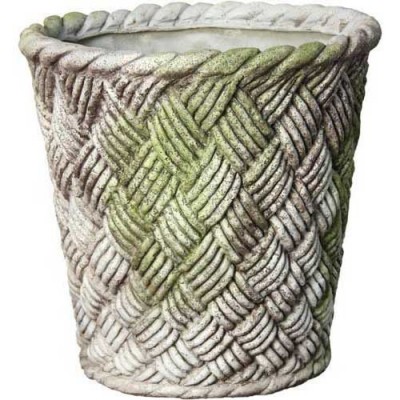 Nied Weave Basket 22in. - Fiber Stone Resin - Indoor/Outdoor Statue -  - FS8435-22