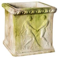 Grape Crushers Square Pot 15in. Fiberglass Resin In/Outdoor