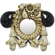 Theatre Home Accent Mirrored Fiberglass Resin In/Outdoor Wall Mount Statue