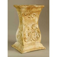 Russo Pedestal 28in. High Fiberglass Resin Indoor/Outdoor Garden