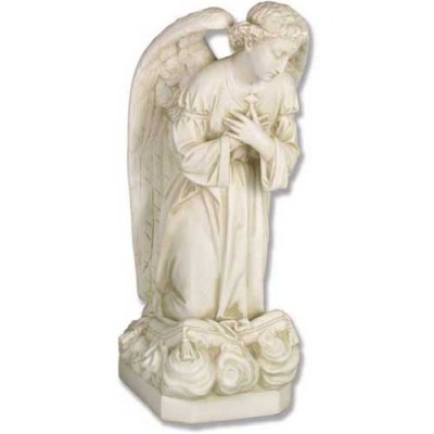 Angel Sorrow Kneeling Cross 27in. - Fiberglass - Outdoor Statue -  - F7291L