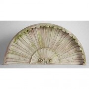 Classic Scallop Overdoor 19in. Fiber Stone Outdoor Wall Mount Statue