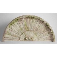 Classic Scallop Overdoor 19in. Fiber Stone Outdoor Wall Mount Statue