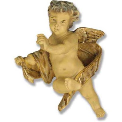 Cherub Tapestry-Left  12inch Fiberglass Indoor/Outdoor Garden Statue -  - HF68657