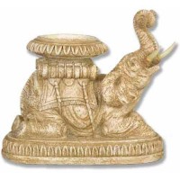 Elephant Roaring Candleholder - Fiberglass Resin - Outdoor Statue