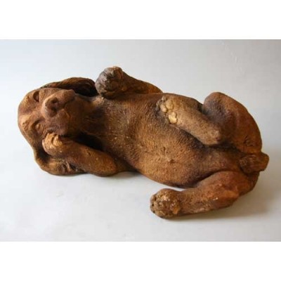 Playing Puppy On Back - Fiber Stone Resin - Indoor/Outdoor Statue -  - FS8561