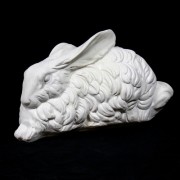 Winter Rabbit Fiberglass Resin Indoor/Outdoor Garden Statue