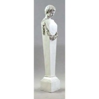 Cherub Termini 64in. - Fiberglass Resin - Indoor/Outdoor Garden Statue