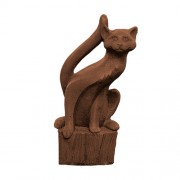 Curious Cat Fiberglass Resin Indoor/Outdoor Statuary