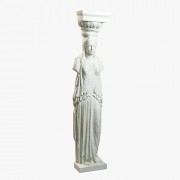 Athenian Caryatid Column Pedestal 1 Sided 78in. - Fiberglass Resin - Outdoor Statue