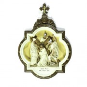 Wall Plaque Stations of the Cross #3 Full Color - Lightweight Fiberglass Resin