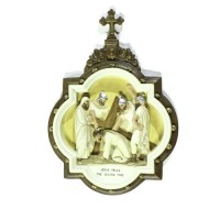 Wall Plaque Stations of the Cross #7 Full Color - Lightweight Fiberglass Resin