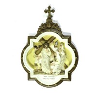 Wall Plaque Stations of the Cross #8 Full Color - Lightweight Fiberglass Resin