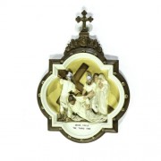 Wall Plaque Stations of the Cross #9 Full Color - Lightweight Fiberglass Resin