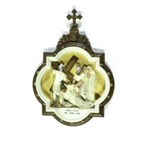 Wall Plaque Stations of the Cross #9 Full Color - Lightweight Fiberglass Resin