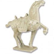 Peking Horse Right 40 Fiber Stone Indoor/Outdoor Garden Statue