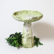 Stone And Flower Birdbath 22in. Fiberglass Resin In/Outdoor Statue
