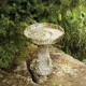 Stone And Flower Birdbath 22in. Fiberglass Resin In/Outdoor Statue -  - FS7808