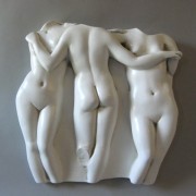 Three Graces Frieze 15in. - Fiberglass Resin - Indoor/Outdoor Statue