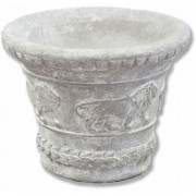 Urn W/Lions Circling 9in. Fiberglass Resin Indoor/Outdoor Garden / Patio