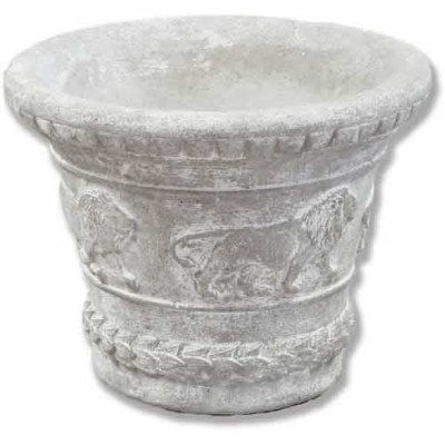 Urn W/Lions Circling 9in. Fiberglass Indoor/Outdoor Garden -  - F099