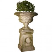 Weaved Classical Urn 19in. Fiberglass Resin Indoor/Outdoor Garden / Patio