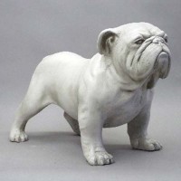 Little Bulldog for Frontdoor / Porch Steps 7.5in. High Fiberglass Resin Indoor/Outdoor Garden