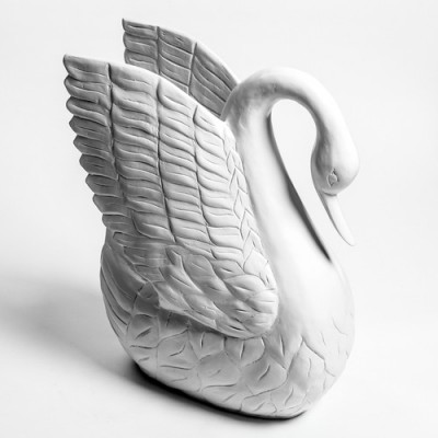 Swan From Wood Carving - Fiberglass - Indoor/Outdoor Statue - - F762 Swan From Wood Carving - Fiberglass - Indoor/Outdoor Statue - - F762