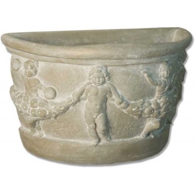 Gallo Half Urn 16in. Fiberglass Indoor/Outdoor Garden -  - F3357HALF