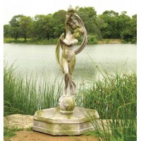 Water Venus w/Fountain Bowl 70in. Fiberglass Resin In/Outdoor Statue