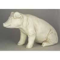 Arnold The Pig Sitting 15in. Fiberglass Resin Indoor/Outdoor Statue