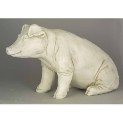 Arnold The Pig Sitting 15in. Fiberglass Indoor/Outdoor Statue - - F7134 Arnold The Pig Sitting 15in. Fiberglass Indoor/Outdoor Statue - - F7134