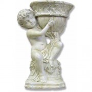Right Facing French Cherub Urn 13in. Fiberglass Resin - Indoor/Outdoor Statue Right Facing French Cherub Urn 13in. Fiberglass Resin - Indoor/Outdoor Statue