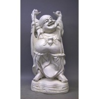 Standing Jolly Hotei Buddha 27in. Fiberglass Resin In/Outdoor Statue
