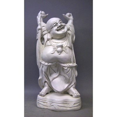 Standing Jolly Hotei Buddha 27in. Fiberglass In/Outdoor Statue -  - F68817