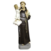 St. Anthony With Child 44"h Lightweight Fiberglass Resin Indoor/Outdoor Church Statuary