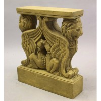 Winged Lion Table Statue Display Base/Riser Lightweight Fiberglass Resin Indoor/Outdoor