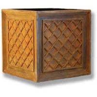 Lattice Box 16x15.5in. High - Fiberglass Resin - In/Outdoor Planter Garden / Patio