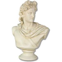 Apollo Bust Medium 22in. High - Fiberglass Resin - Outdoor Statue